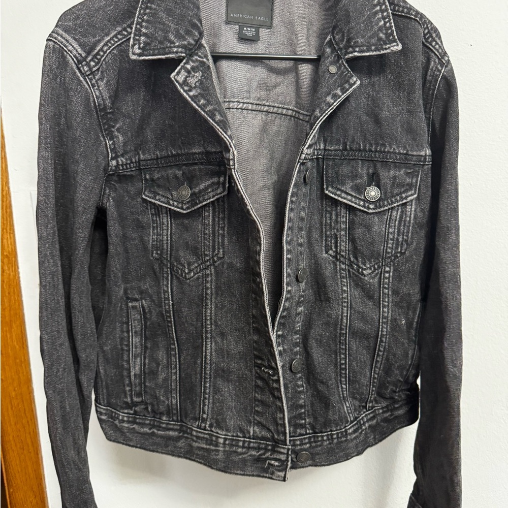 American Eagle Outfitters Women's Dark Gray Denim Jacket